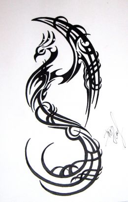 Tribal Phoenix Tats Design